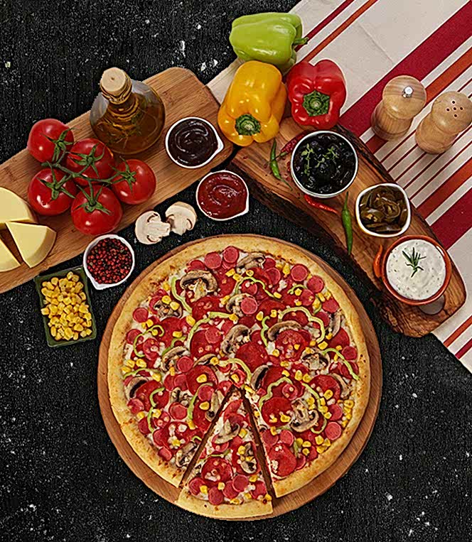 Pizza ve pizza malzemeleri