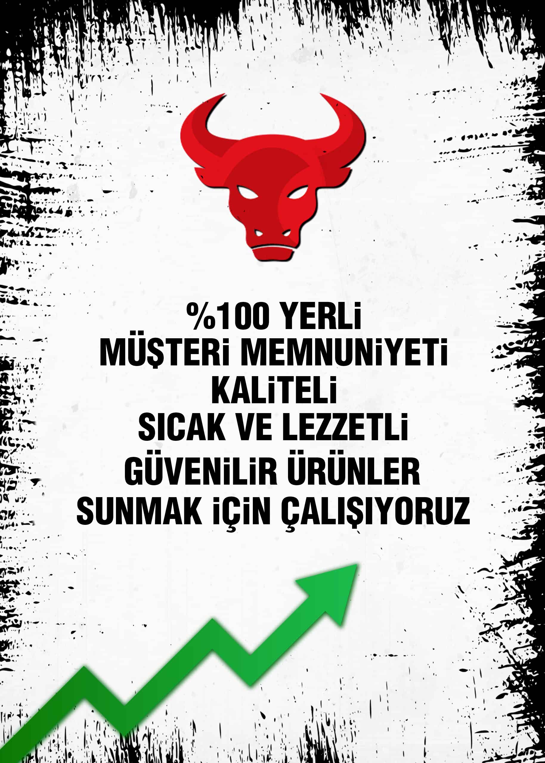 100% Yerli ve pizza bulls logosu
